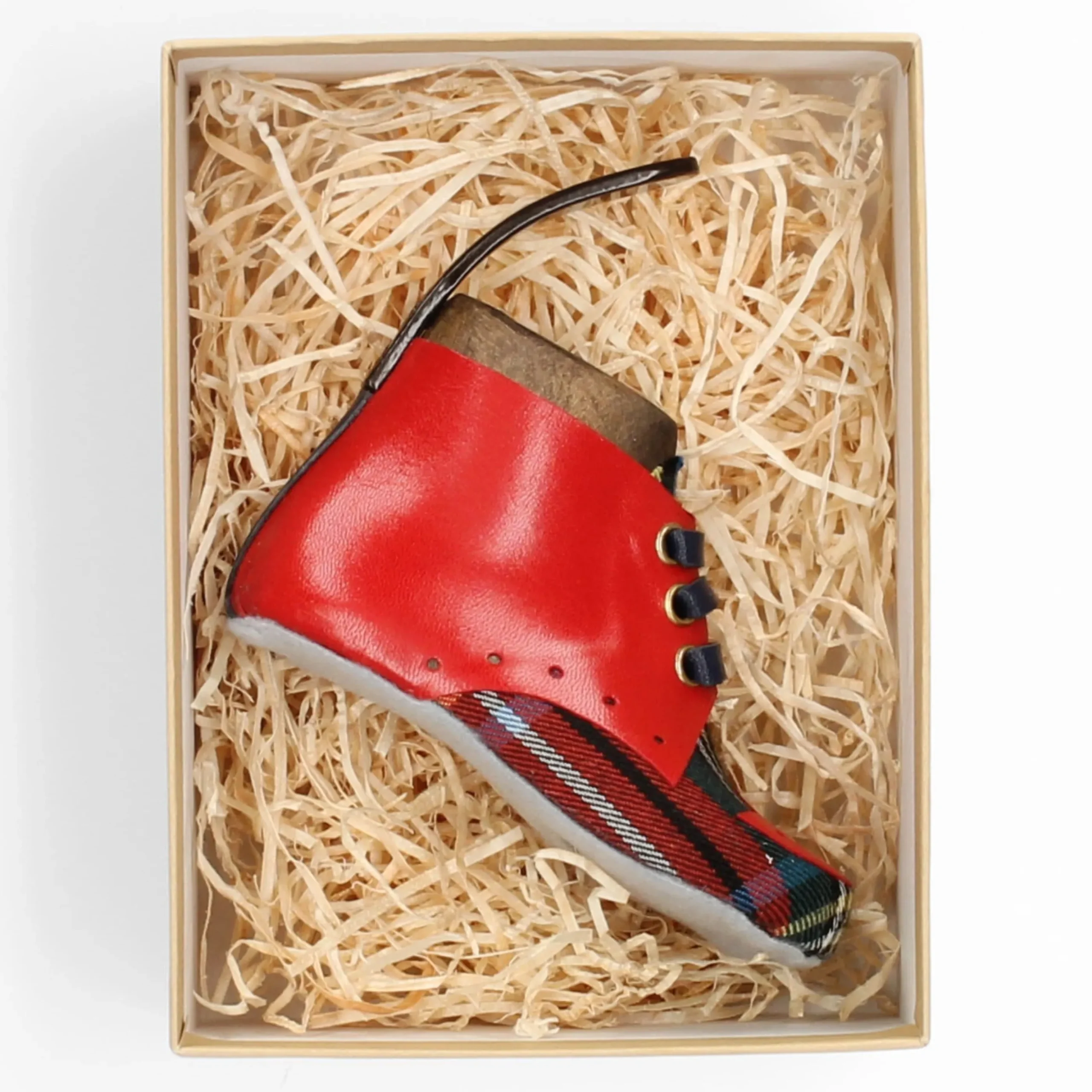 Patère murale pièce unique motif tartan rouge | Laura Vita New