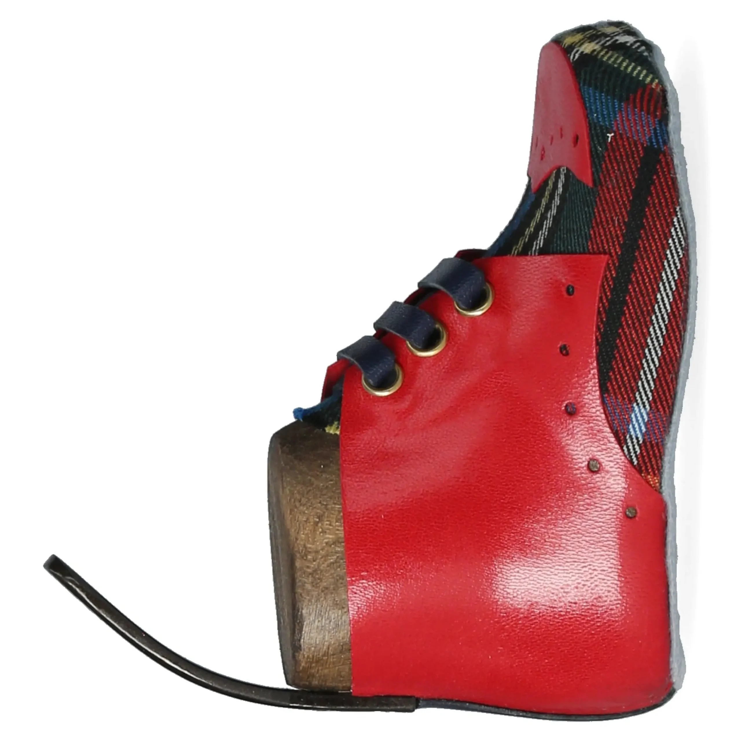 Patère murale pièce unique motif tartan rouge | Laura Vita New
