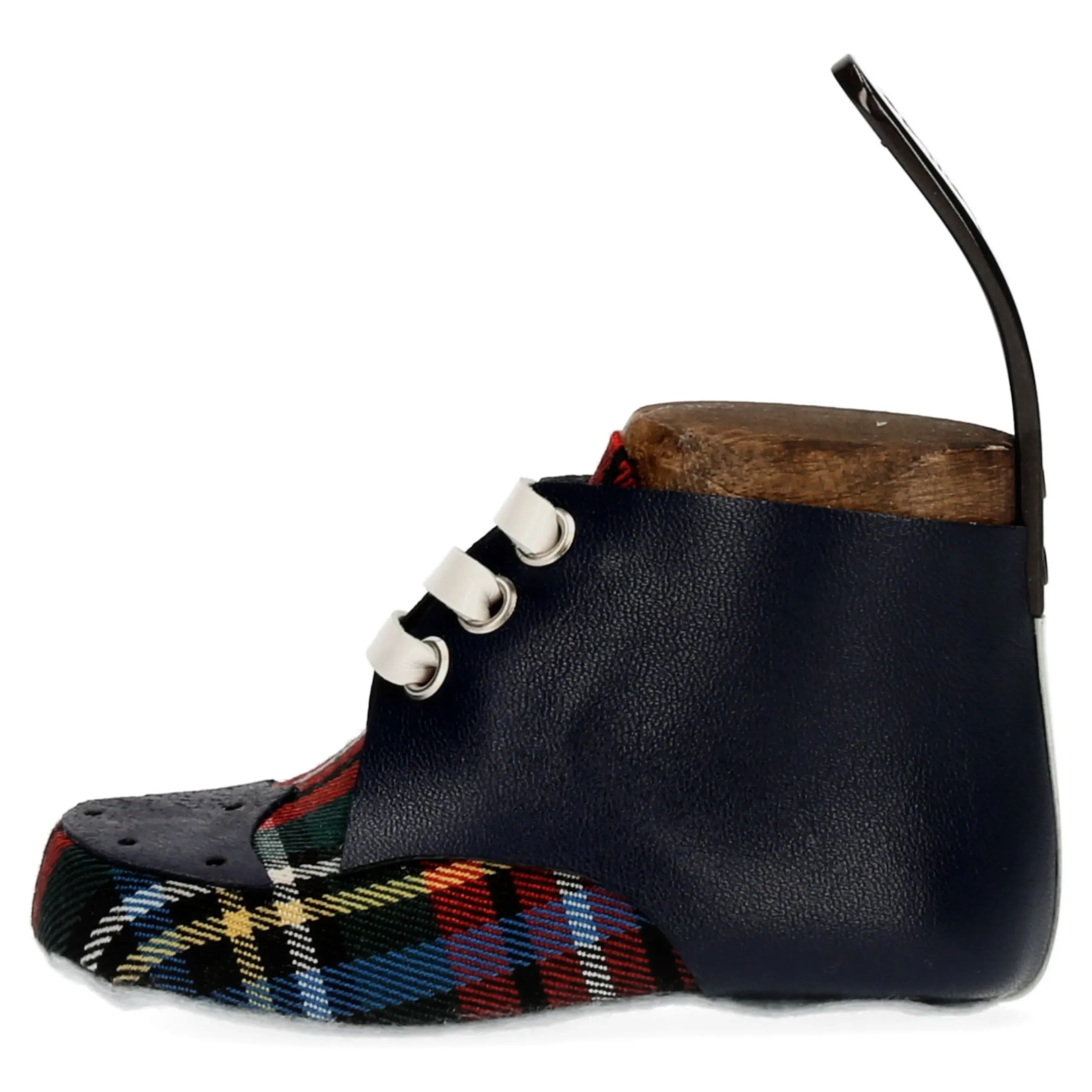 Patère murale pièce unique motif tartan bleu marine | Laura Vita Best