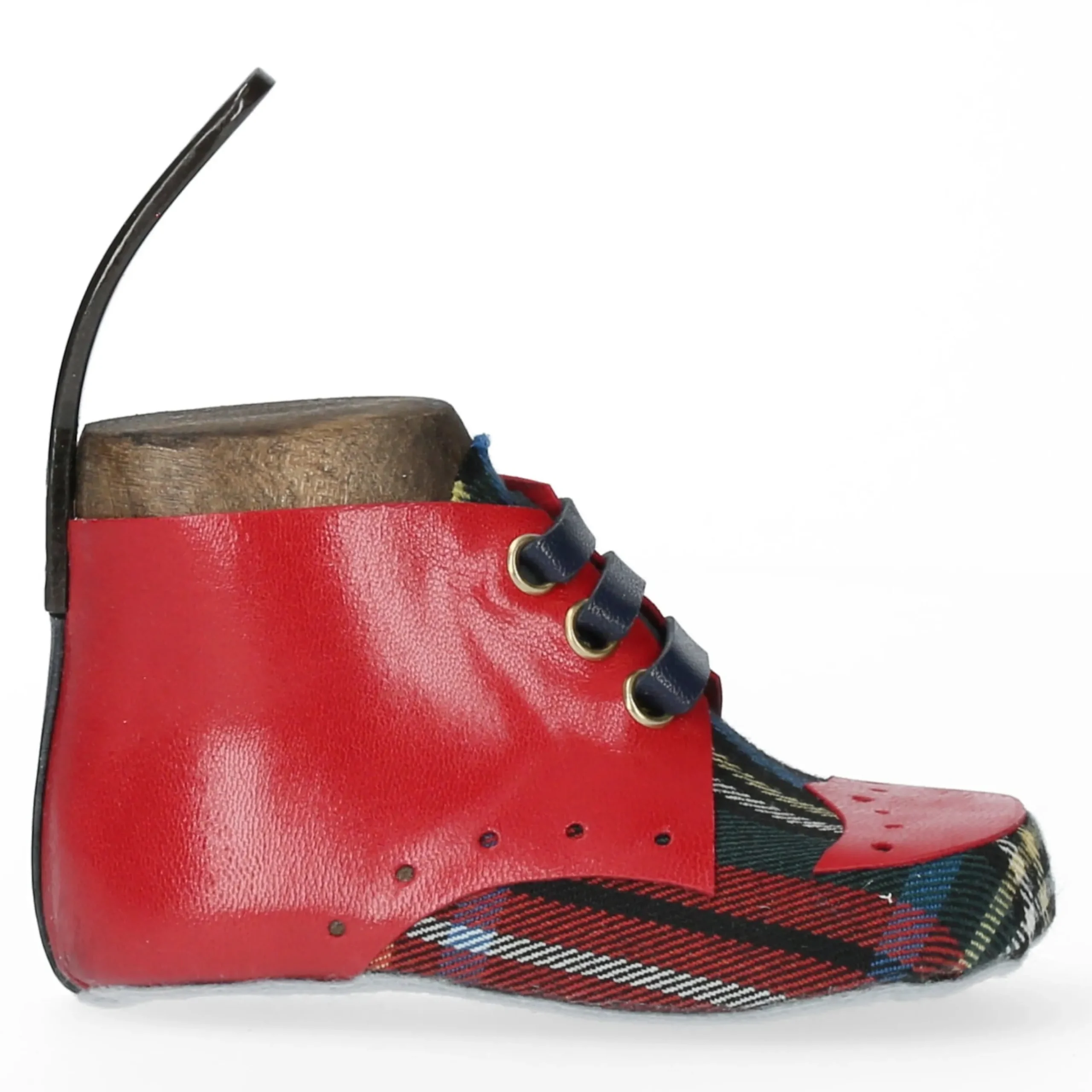 Patère murale pièce unique motif tartan rouge | Laura Vita New