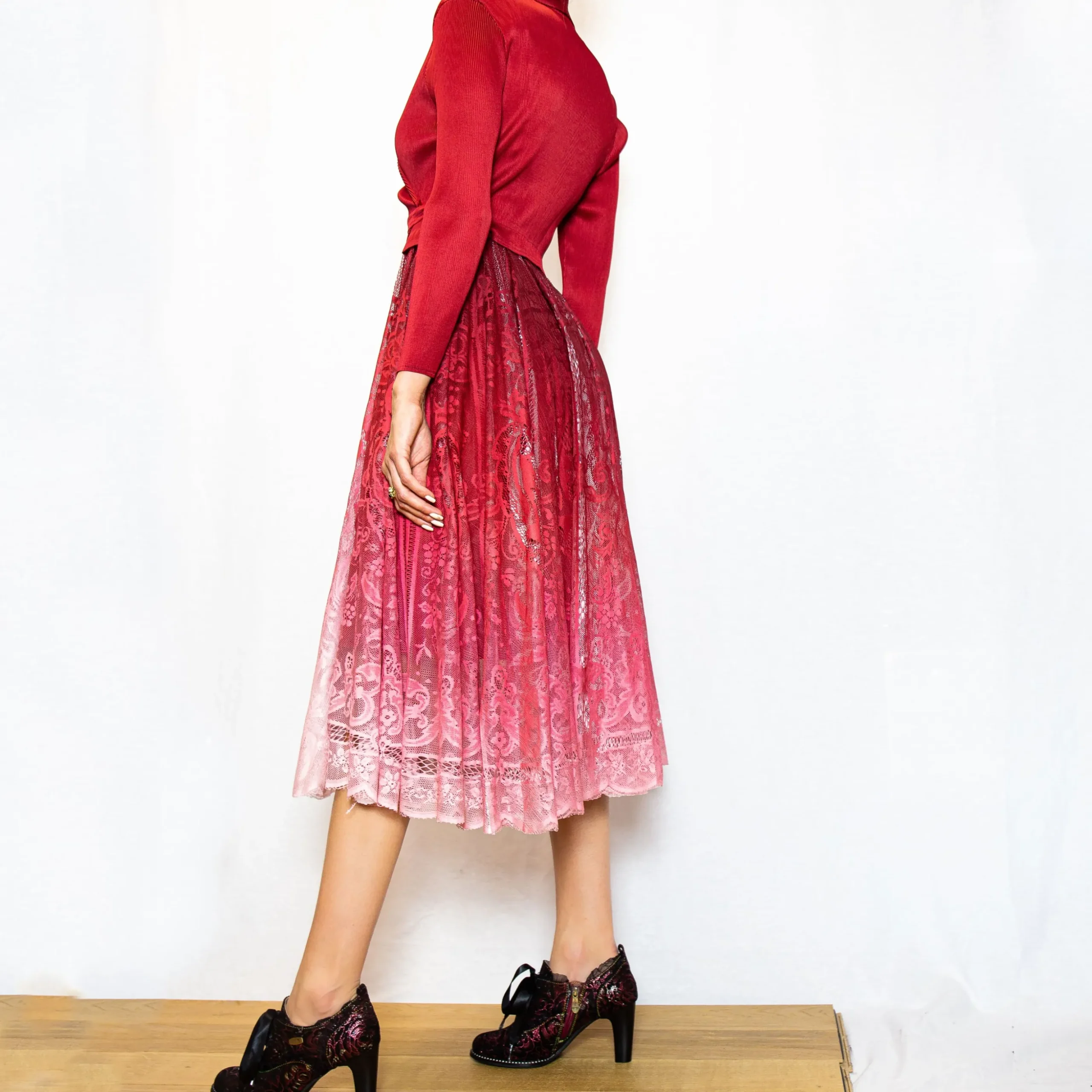 Robe Dundee Rouge dégradé Exclusivité | Laura Vita Discount